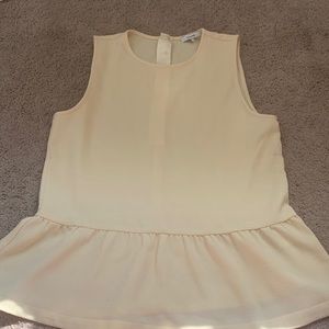 Ganni cream peplum top